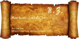 Markos Zalán névjegykártya